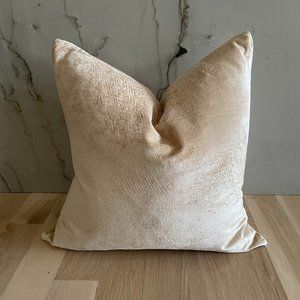 West Elm 20x20 Velvet Pillow Cover - Linen/Gold
